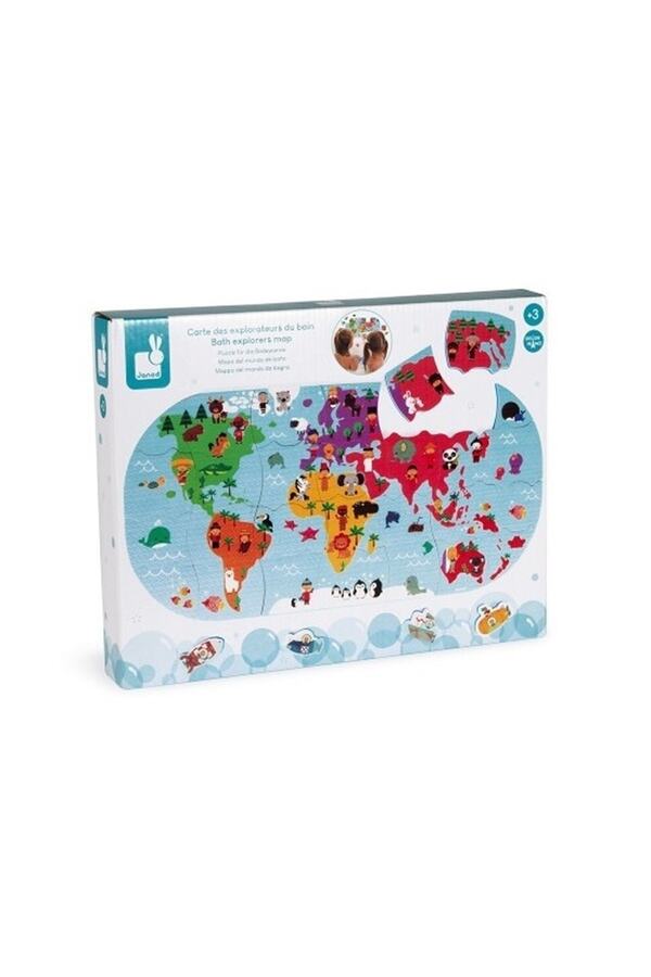 Suya Dayanıklı 28 Parça Puzzle - Dünya Harit