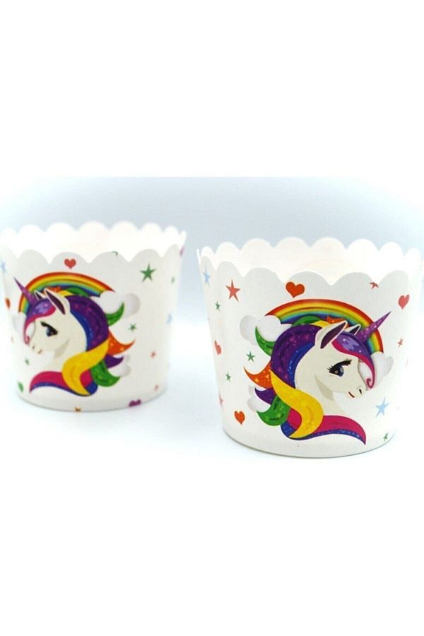 Unicorn Konseptli Unicorn Temalı Kek Kabı Ikramlık Muffin Kalıbı Cupcake Stand Kapsülü 25 Adet