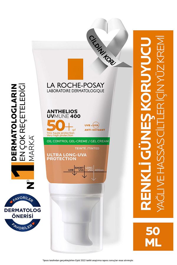 Anthelios Dry Touch Tinted Spf50 Karma Cilt Renkli Yüz Güneş Koruyucu Jel-krem 50ml