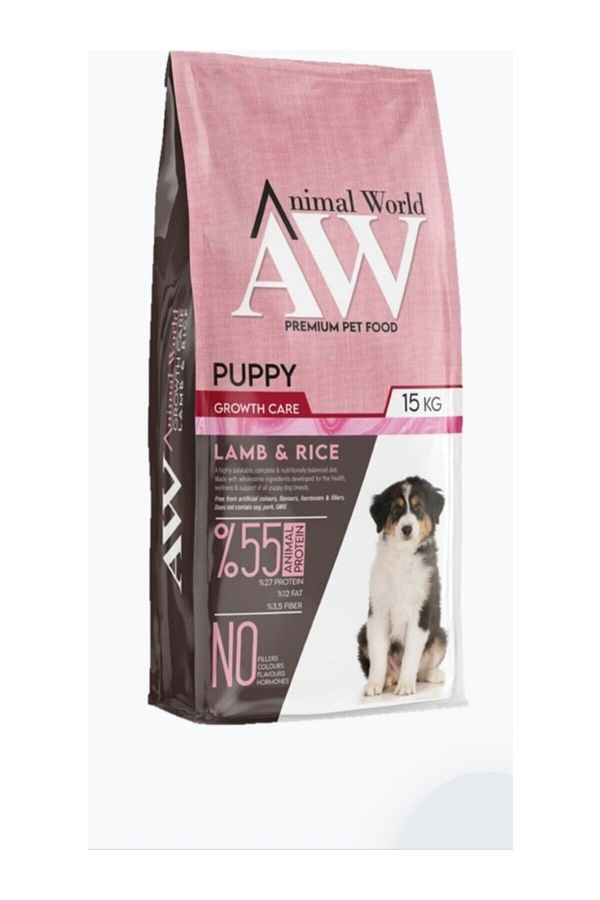 Animal World Kuzu Etli Pirinçli Yavru Köpek Maması 15 kg