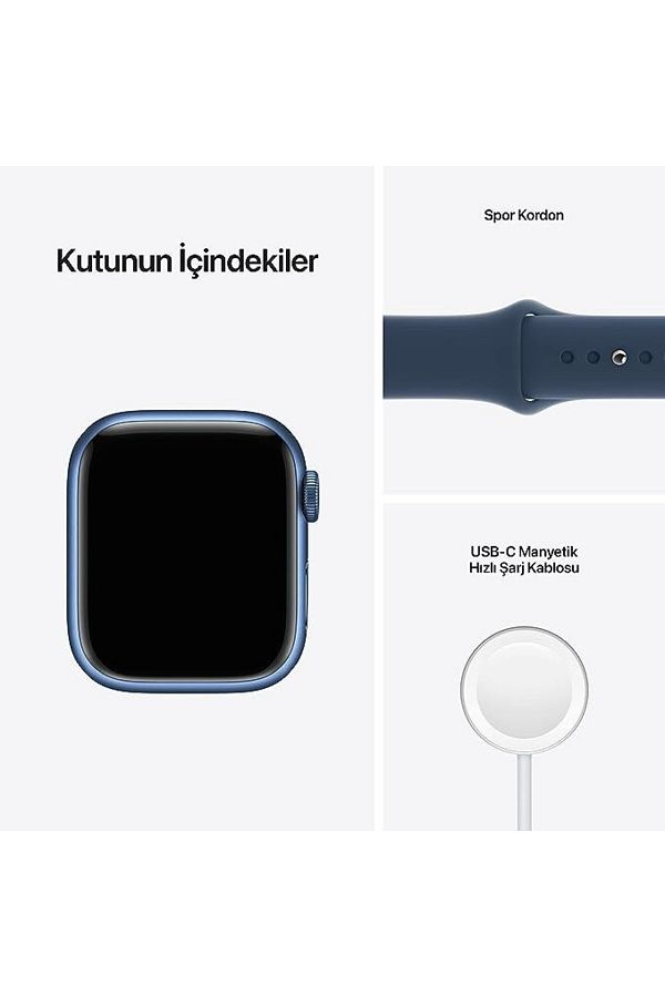 Apple WATCH S7 41 BLUE AL ABY SP CEL-TUR - Görsel 7