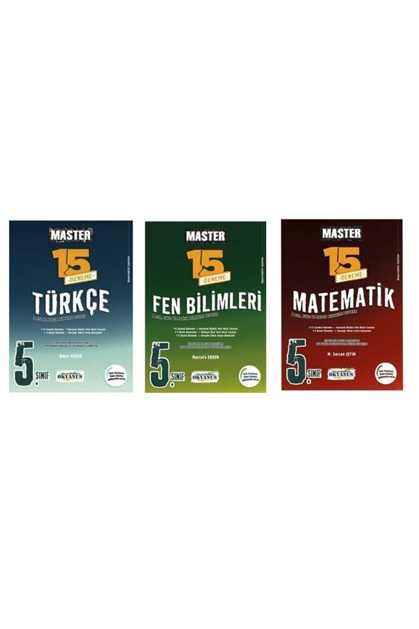 5. Sınıf Master Türkçe - Matematik - Fen Bilimleri 15 Deneme 3 Set