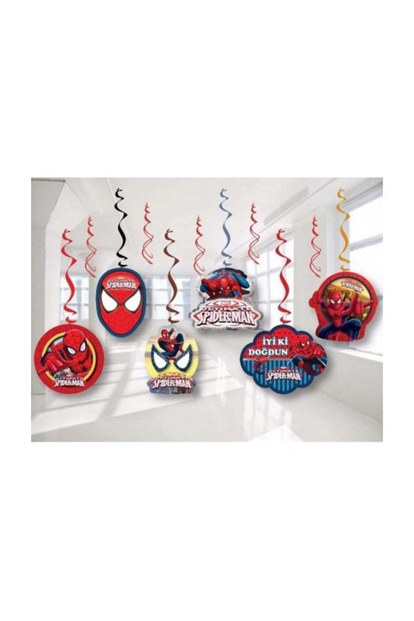 Spiderman Tavan Sarkıt Süs 6 Lı Yay Set