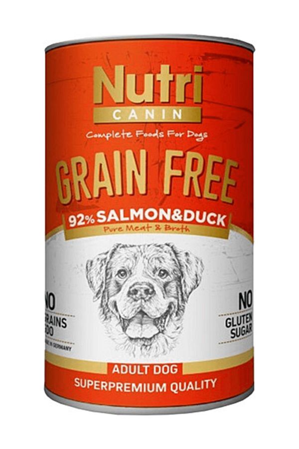 Nutrı Canın Graın Free Köpek Konserve Mama Somon % Ördek 400gr X3