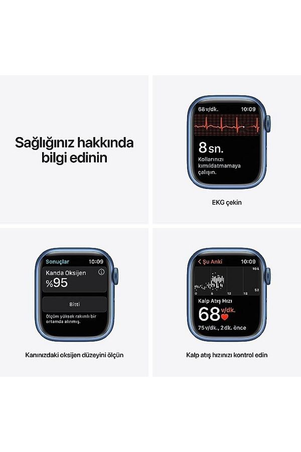 Apple WATCH S7 41 BLUE AL ABY SP CEL-TUR - Görsel 5