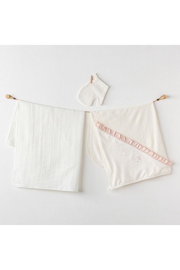 BEBEK HAVLU TAKIM 3 PCS TOWEL MUSLIN SET BALLERINA
