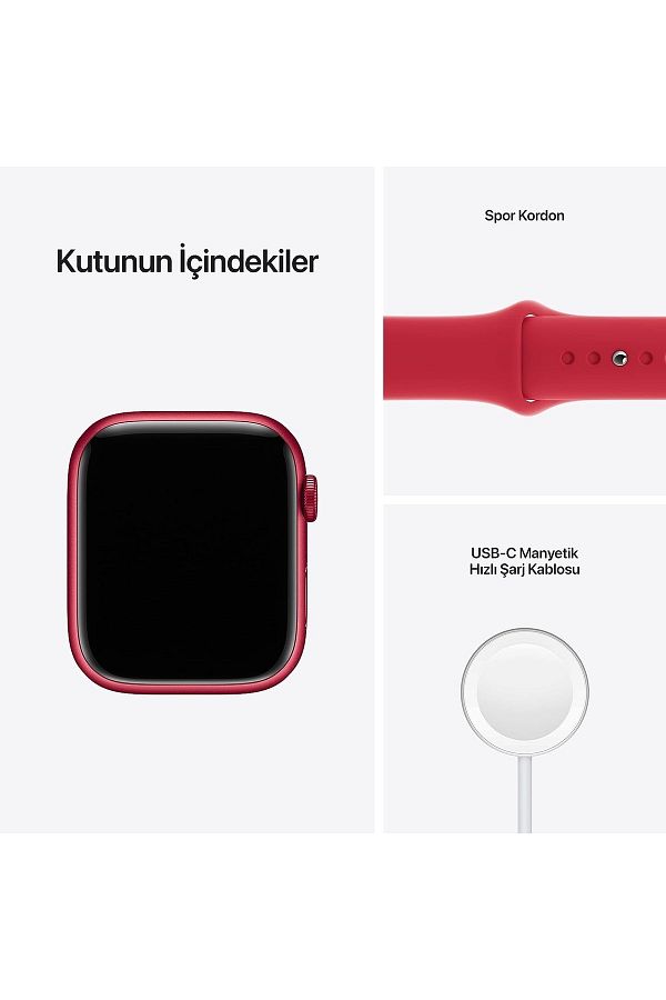 Apple Watch Series 7 [GPS + Cellular 45 mm] Akıllı Saat, PRODUCT(RED) Alüminyum Kasa - Görsel 6