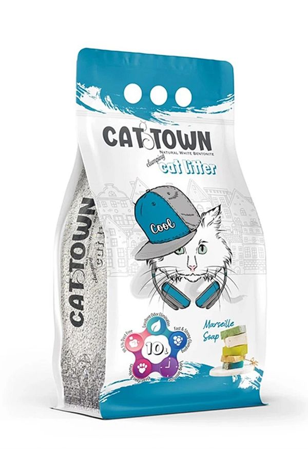Cat Town Ince Taneli Topaklanan Kedi Kumu Sabun Kokulu 10 Lt