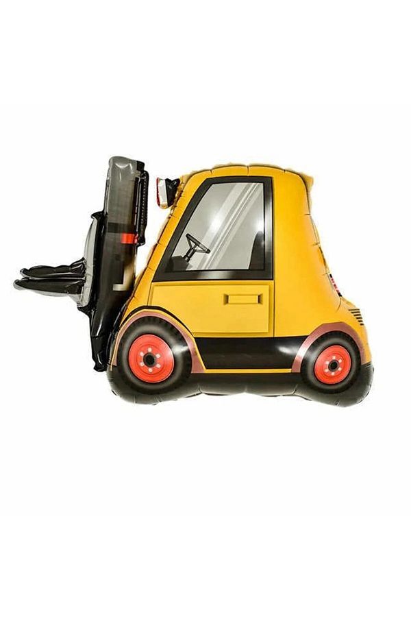 Forklift Balon İnşaat Temalı Folyo Balon İş Makineleri İnşaat Konsept Doğum Günü Balonu