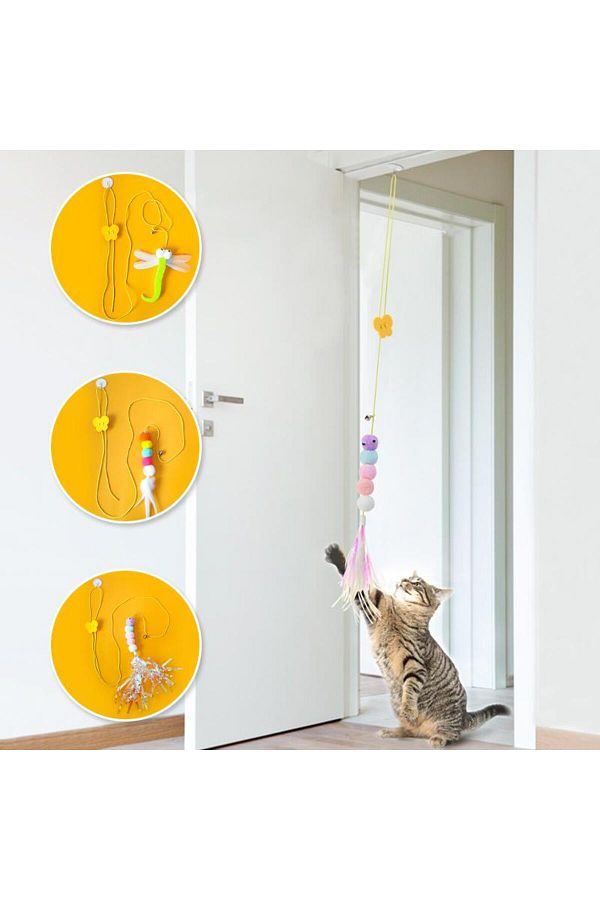 Elastik Kendinden Yapışkanlı Kedi Oyun Oltası
