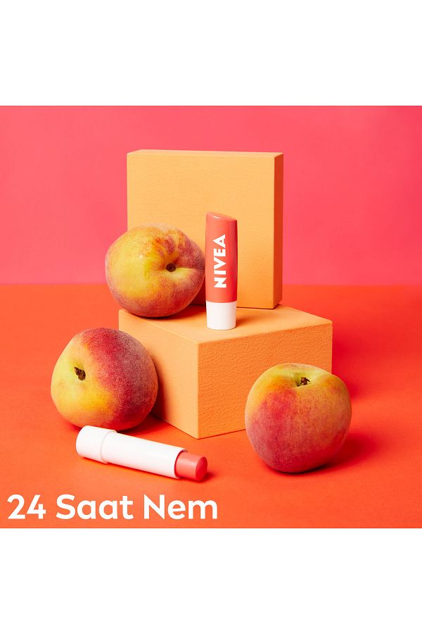 Dudak Bakım Kremi Ve Dudak Parlatıcısı Şeftali 4,8gr,24 Saat Nem,şeftali Kokusu,hafif Pembe Işıltı_5
