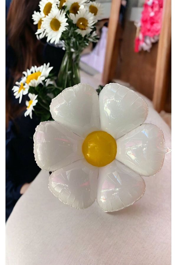 1 Adet Papatya Folyo Balon 100 cm Papatya Balon
