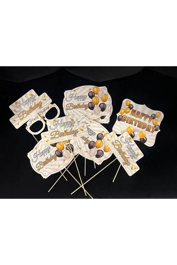 Doğum Günü Partisi 10'lu Konuşma Kartı Seti Happy Birthday Set