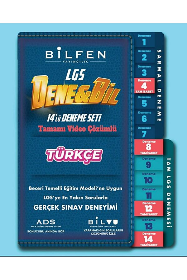 8.Sınıf Denebil Türkçe 14'lü Deneme Seti / Kolektif / Bilfen Yayıncılık / 9786258245387
