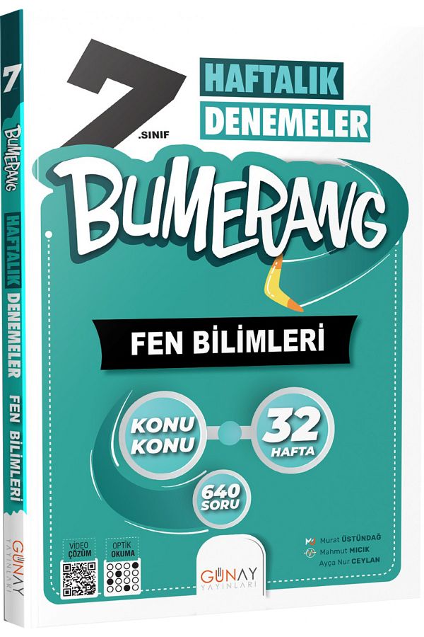 7. Sınıf Bumerang 32 Haftalık Fen Bilimleri Denemeleri - Günay Yayınları