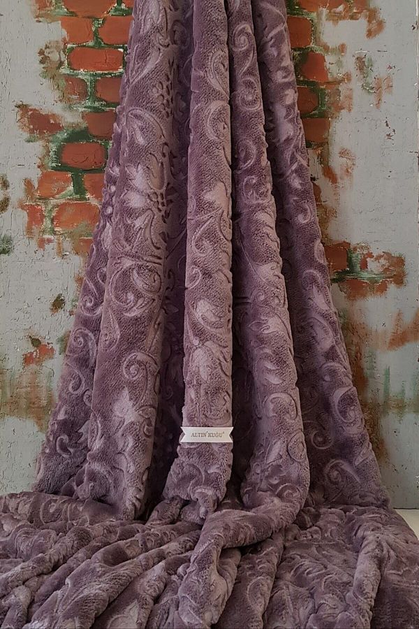 Battaniye 220 X 240 Cm Trendy Embos Kül Moru