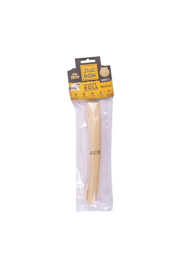 Beyaz El işi Sığır Derisi Dürüm Kemik 22 Cm