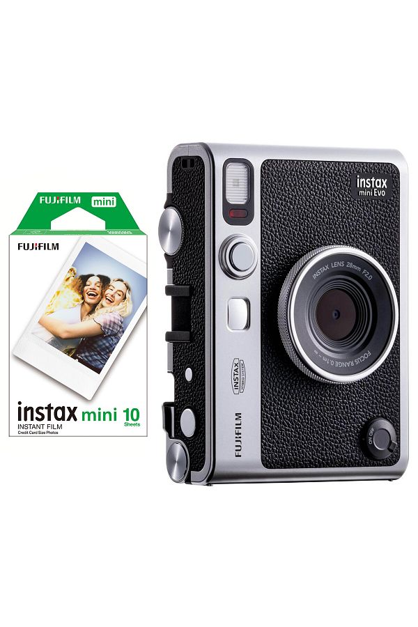 Fujifilm Instax Mini Evo Siyah Fotoğraf Makinesi Ve 10'lu Film