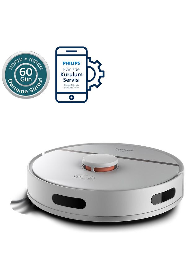 Philips VP 3000 Serisi Islak Kuru Moplu Beyaz Robot Süpürge,4000 PA , 0,35 Litre , 14,76 V , Beyaz