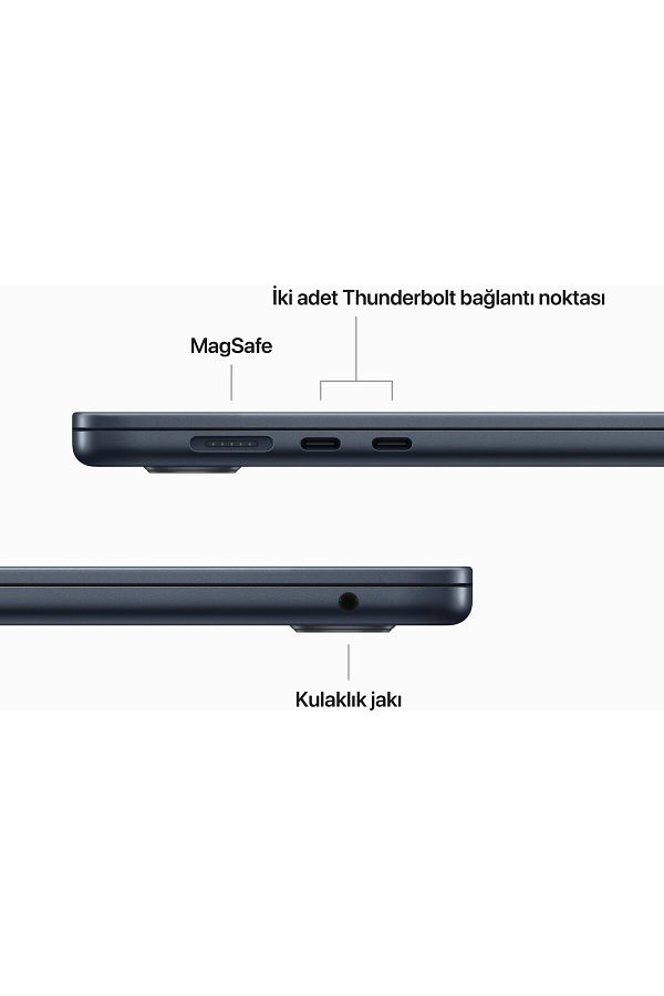 Apple MacBook Air M2 8C CPU 10C GPU 16 GB 512 GB SSD 15.3" Gece Yarısı - Görsel 5
