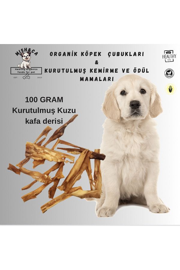 Köpek Çiğneme Naturel %100 Organik Ödül Kurutulmuş Kuzu Kamış