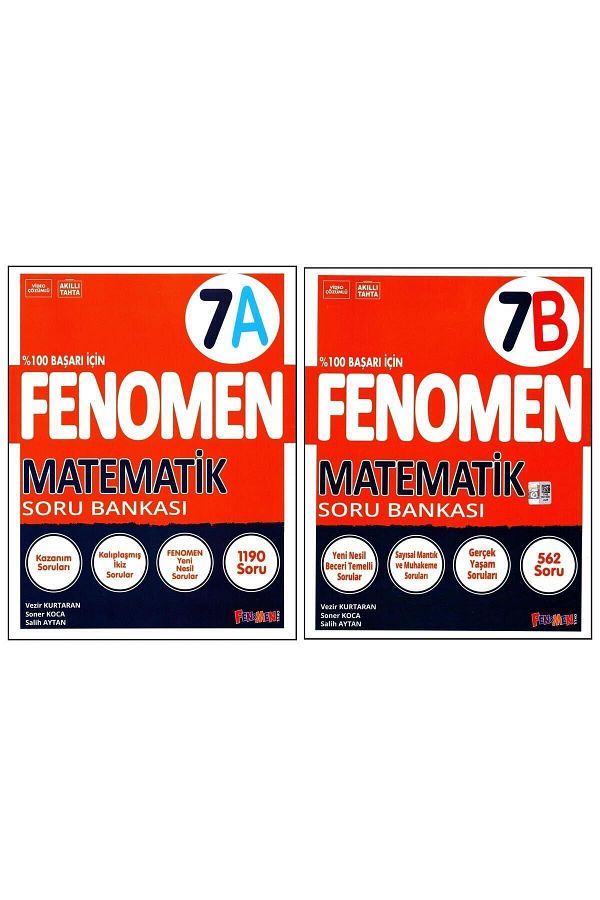 Fenomen 7. Sınıf Matematik Soru Bankası (A)+(B) Kitabı 2 Kitap