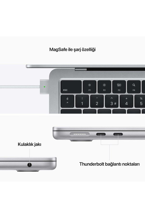 Apple Macbook Air 13.6" M2 8c Cpu 10c Gpu 8 Gb 512 Gb Ssd Gümüş Mly03tu/a - Görsel 7