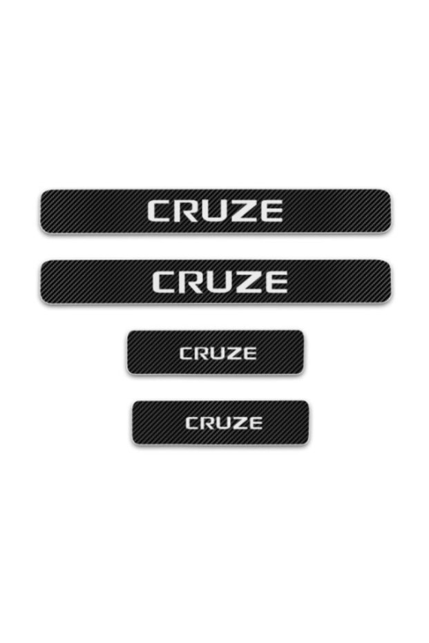 Chevrolet Cruze Carbon Fiber Door Sill Lettering Sticker 4pcs 50cm