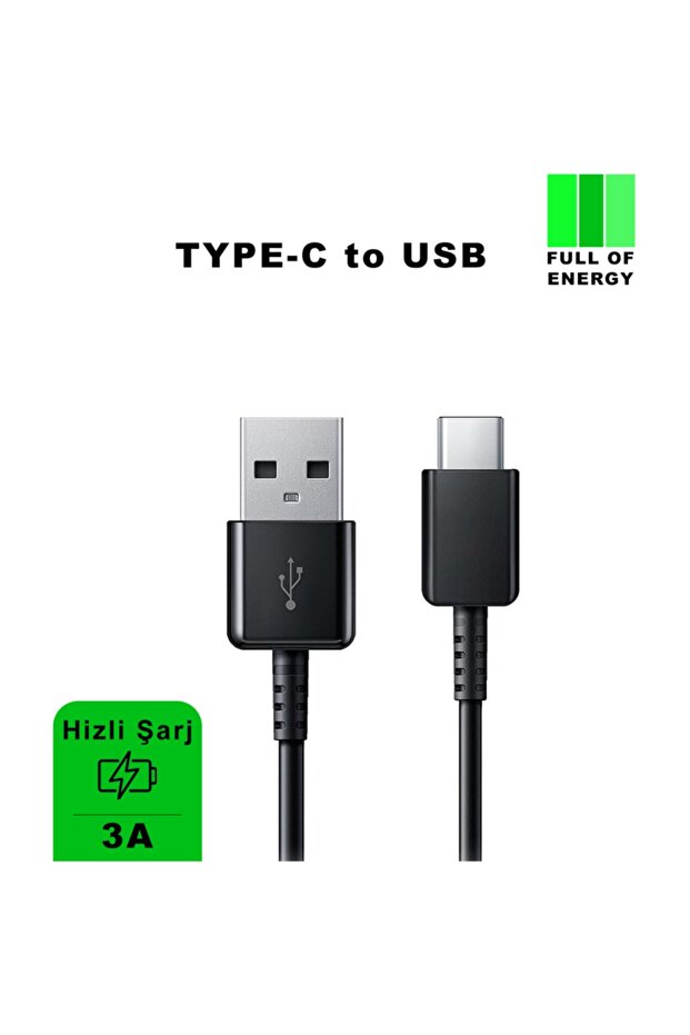 Type-c Usb Hızlı Şarj/data Kablosu (120cm) Max 3a Siyah - 2