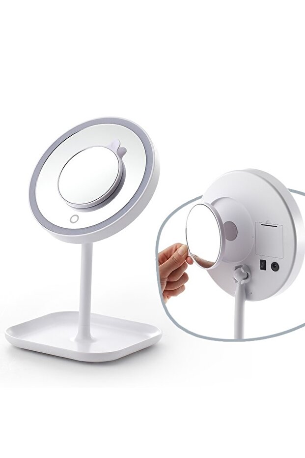 - 23 LED Light Makeup Mirror with 1x-5x Magnification, 360° Rotating, Touch Sensor, Wired - 4
