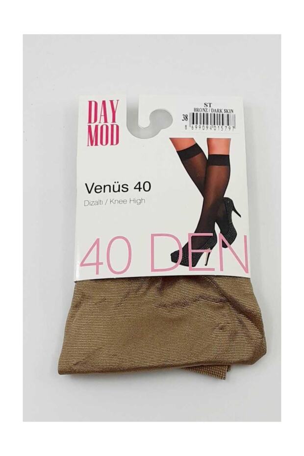 جوارب نسائية رفيعة للركبة فينوس 40 دينير (12 قطعة) برونزية (38) Std