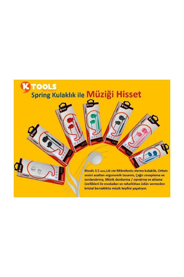 Spring Stereo Kablolu Mikrofonlu Kulaklık 120 Cm Kırmızı - 3