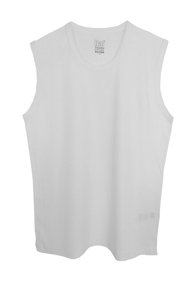 Men's Basic Sleeveless White T-shirt - 1