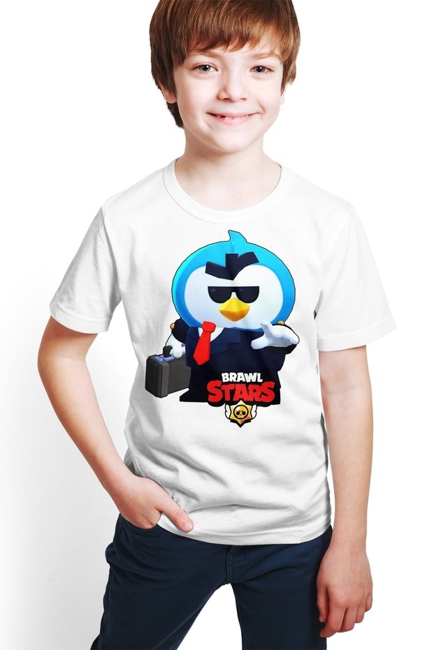Brawl Stars - Mr.p - Digital Printed Boy's White T-shirt E-02