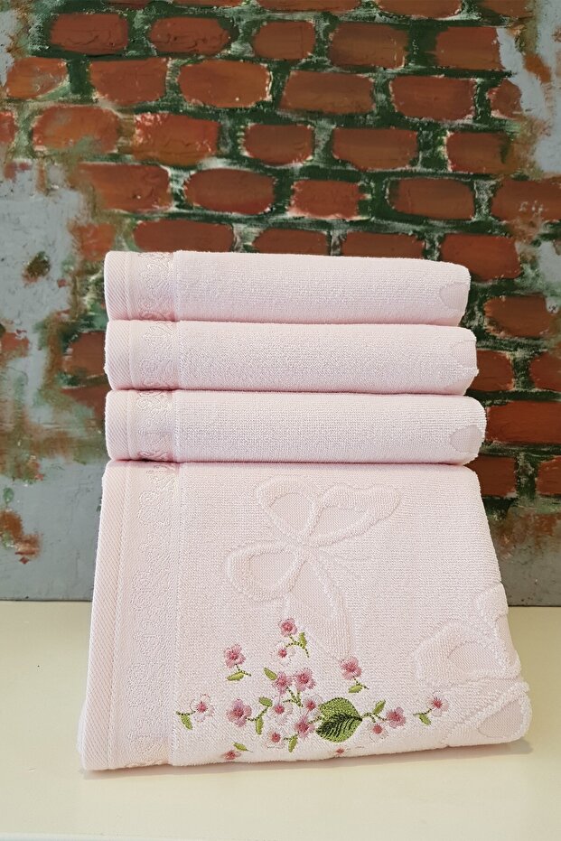 Jasmin 4'lü Havlu Pembe - 1
