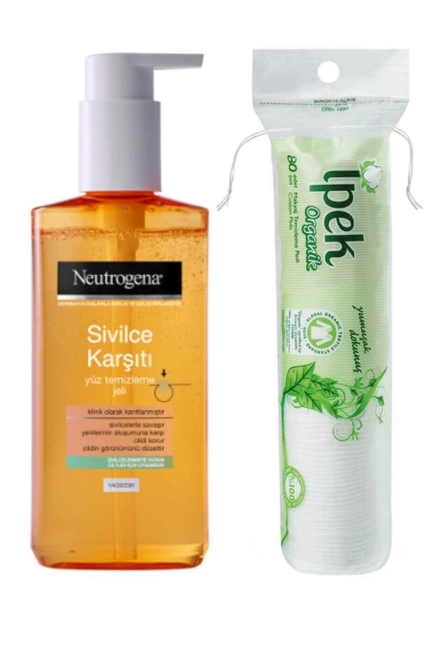 Sivilce Karşıtı Yüz Temizleme Jeli 200 Ml + Ipek Organik Makyaj Temizleme Pedi 80 Adet - 1