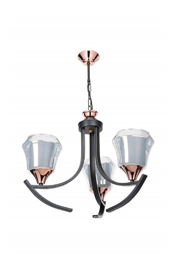 Celena 3Lü Füme Cam Avize - 3