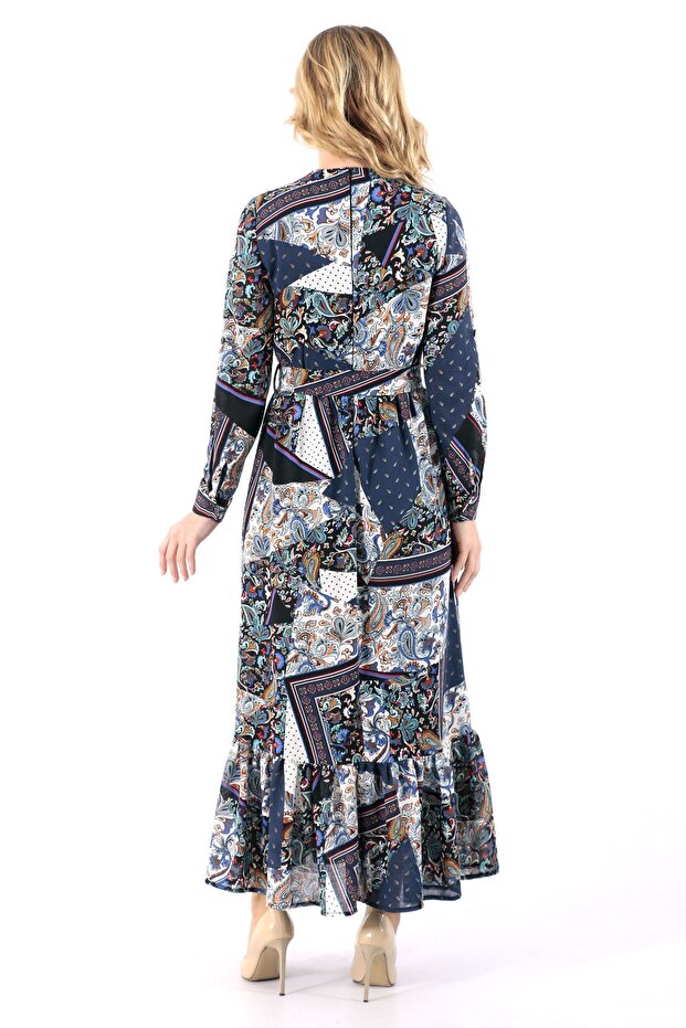 Patterned Long Dress - 5
