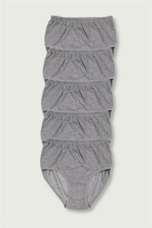Women's 6-Piece High Waist Elastic Rib (lycra) Bato Gray