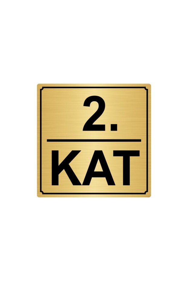 2nd floor Metal Directional Sign Gold Color Metal 20cmx20cm