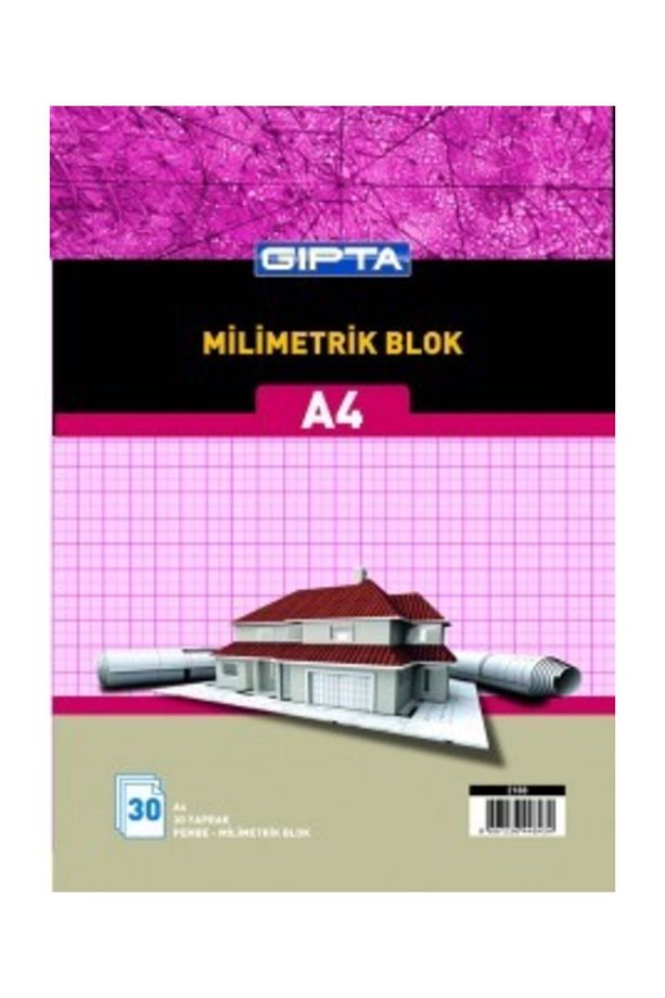 Milimetrik Tel Dikişli Bristol Kapak Blok Pembe A4 30 Yaprak - 1