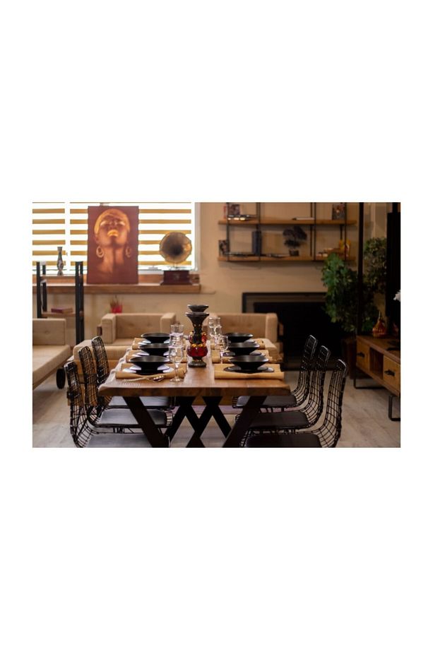 Ntconcept Masif Ağaç Yemek Masası - 85cm-200cm Masa - 7