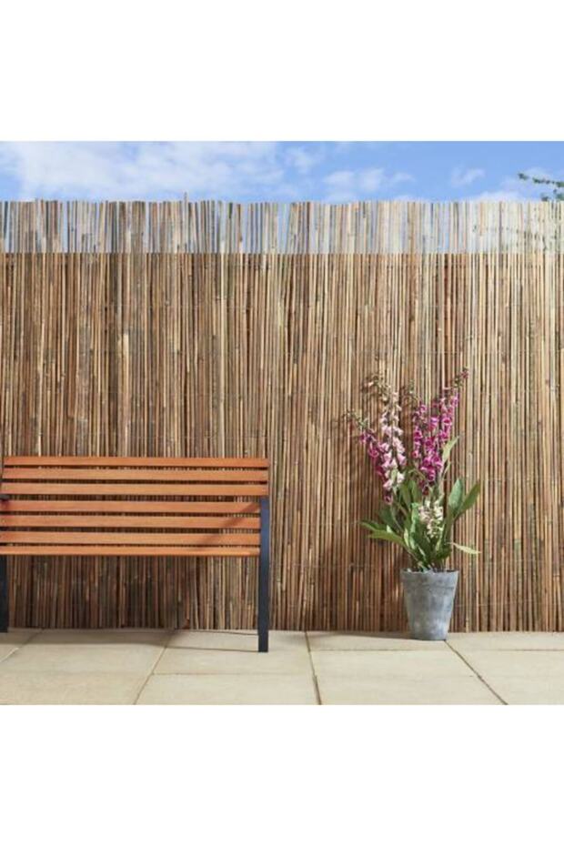Kamış Çit Hasır Çit 1x4,5 M Gölgelik Dekoratif Doğal Çit Bahçe Çiti Rulo Çit Bambu Çit - 4