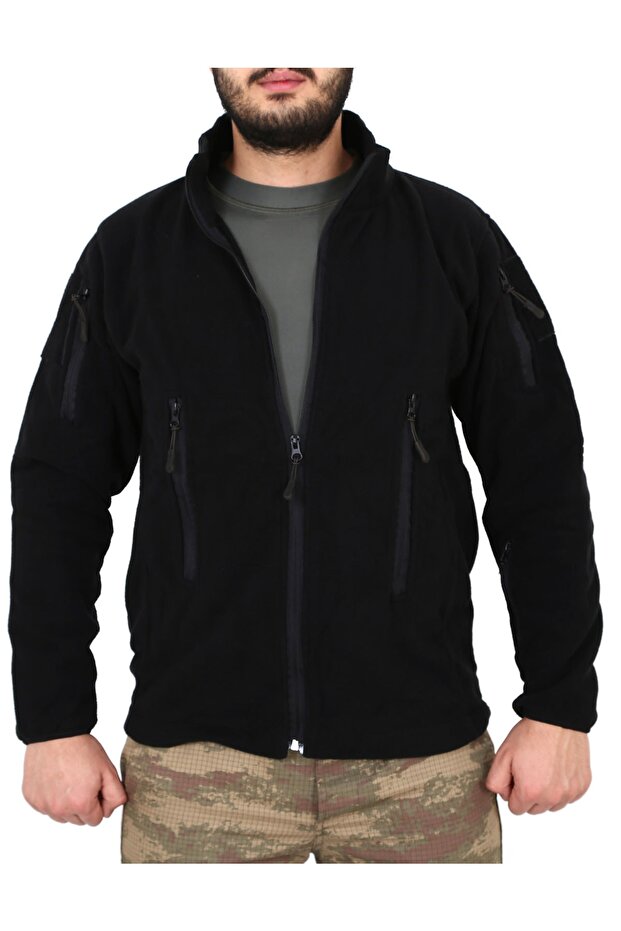 Men's Black Fleece Cardigan