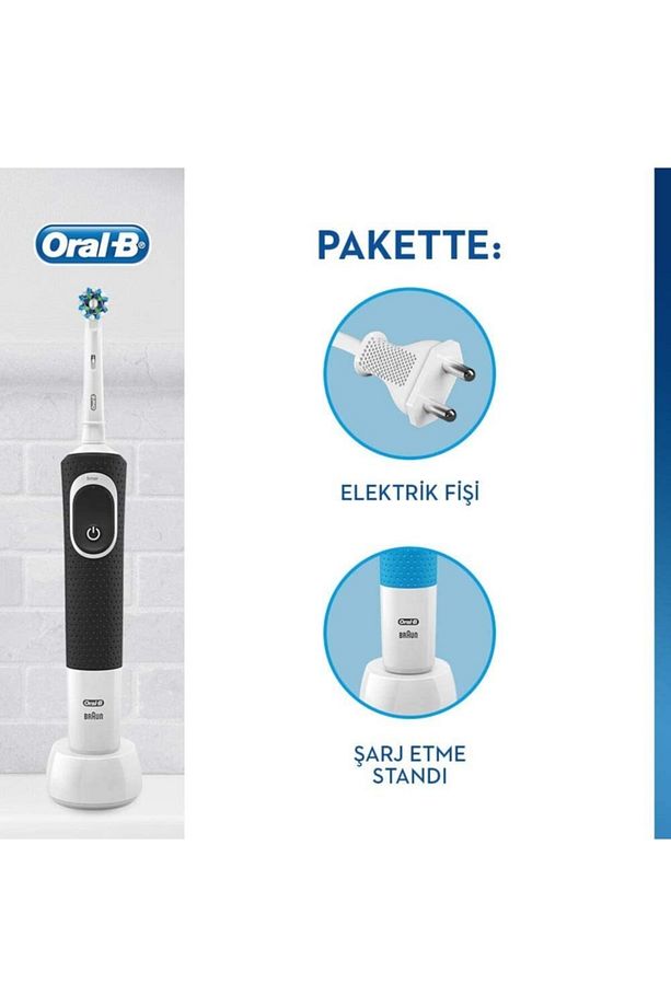 Siyah Şarj Edilebilir Diş Fırçası 1 Yedek Başlık D150 - 3