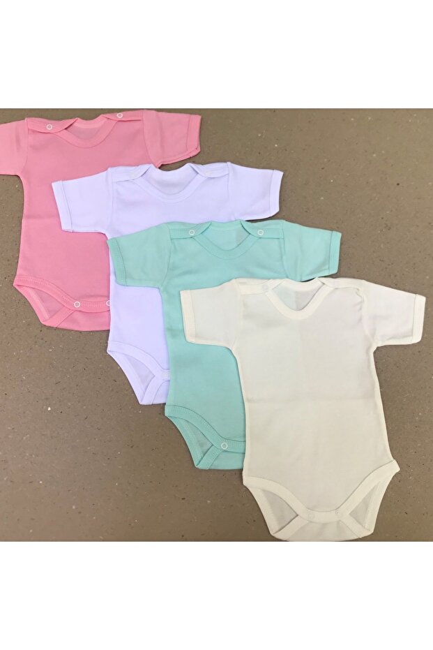 Baby Colorful Short Sleeve Snap Badi Set of 4