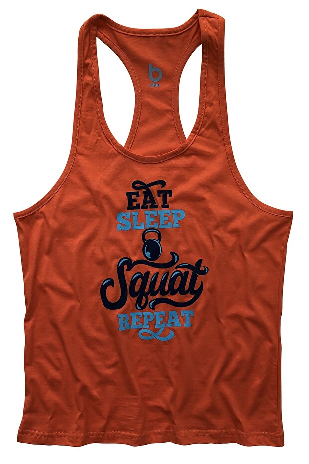 Unisex Orange Fitness Gym Athlete Undershirt