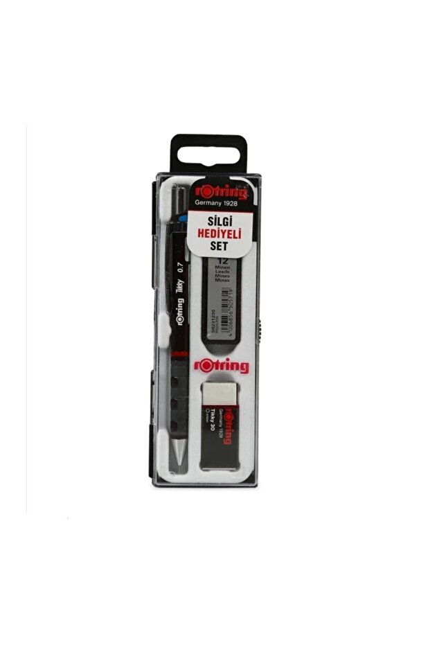 Rotring Tikky School Set 0.7 mm Burgundy Versatil Pencil + Eraser + Nib