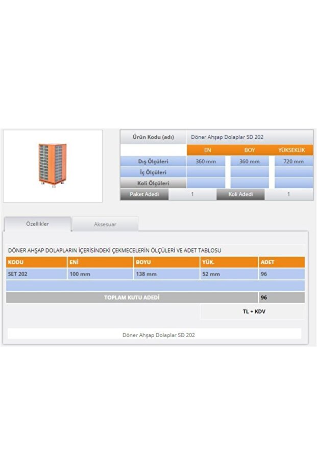 Döner Ahşap Dolap Sd202-96 - 2