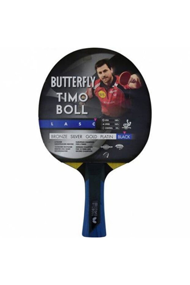 مضرب تنس الطاولة الأسود باترفلاي تيمو بول 85031 معتمد من Ittf